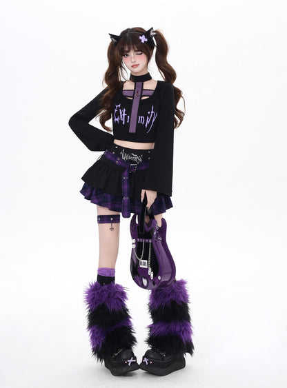 ゴシックアイドル風チェックティアードスカート