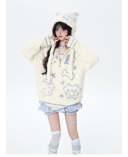 アニマル耳フーディーカーデ秋冬