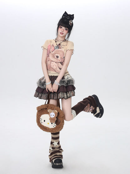 ドットレースうさぎTシャツ