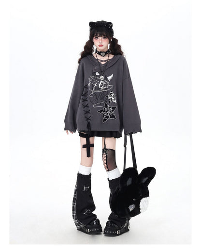 ゴシック×クロスデザイン♪ゆるめニット秋冬