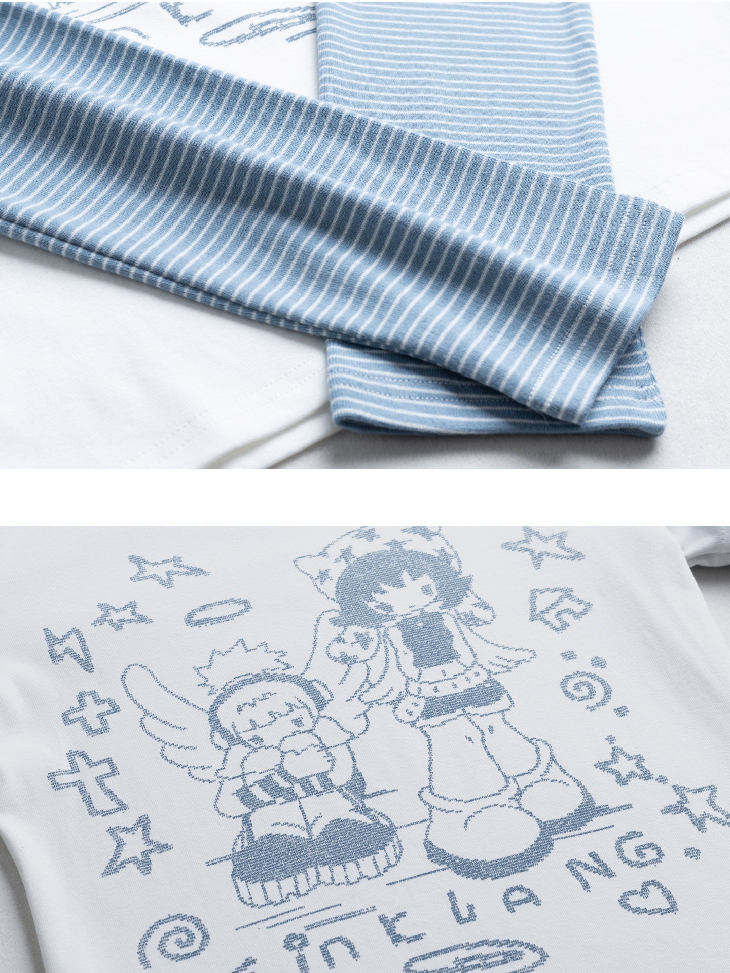 ポップイラスト 重ね着風ロンT