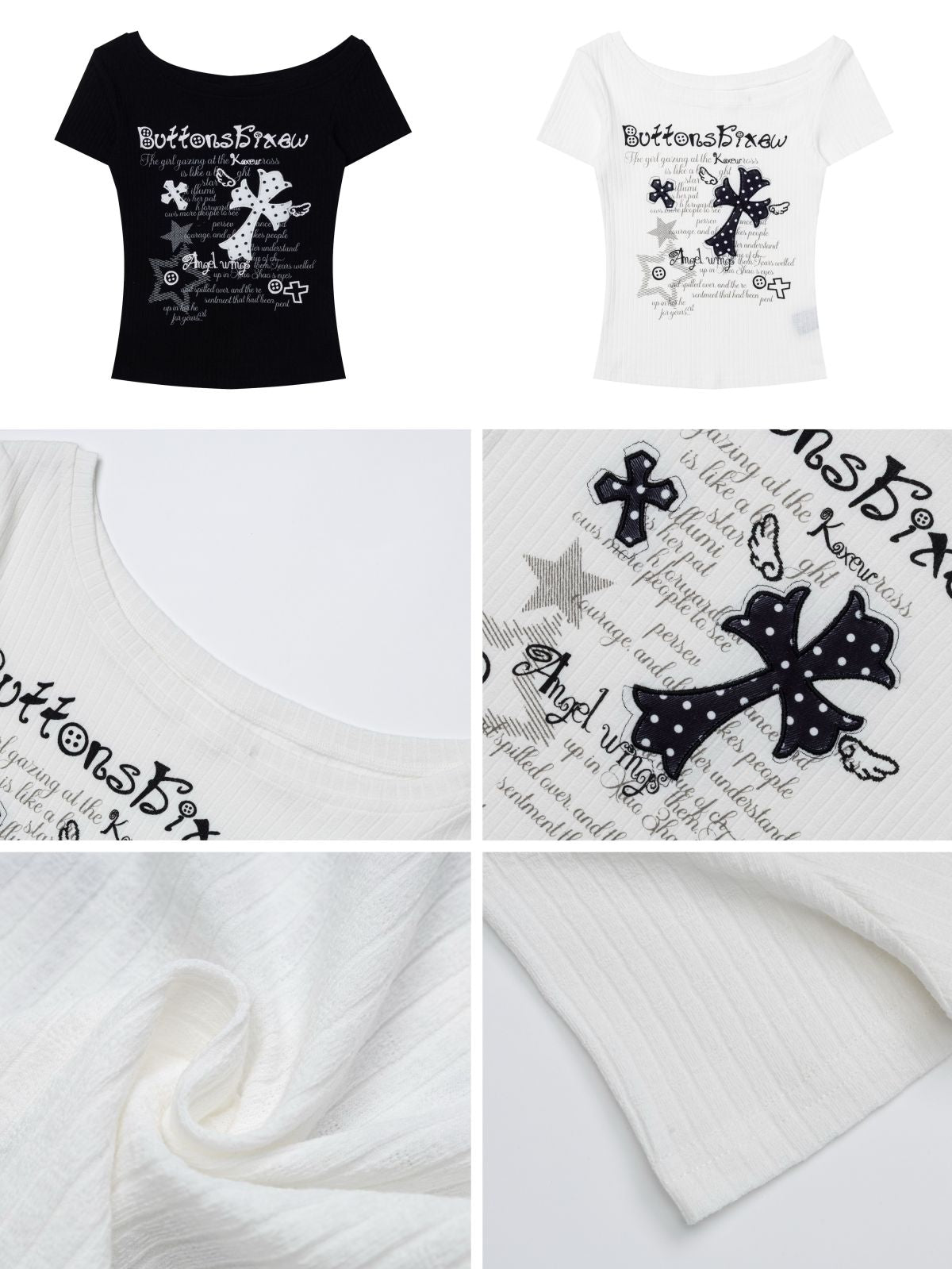 クロスデザインコンパクトTシャツ