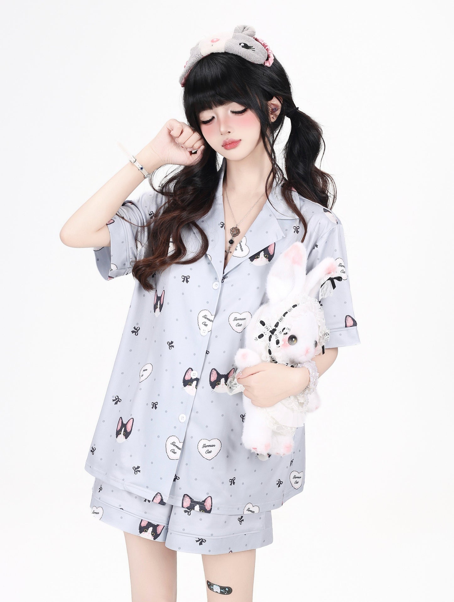 猫プリントガーリールームウェアセット