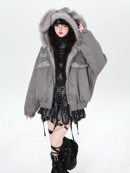 うさ耳 ショート中綿ジャケット