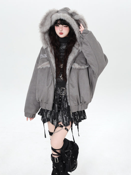 うさ耳 ショート中綿ジャケット