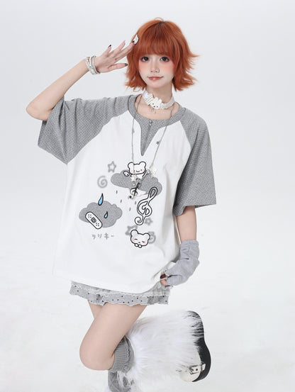 配色切替ゆるかわTシャツ