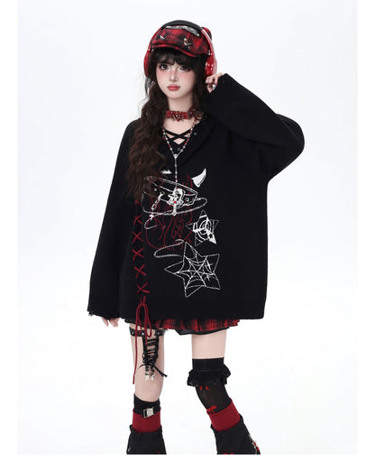 ゴシック×クロスデザイン♪ゆるめニット秋冬