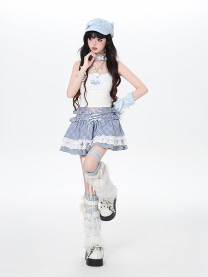 バレリーナ風レースAラインスカート