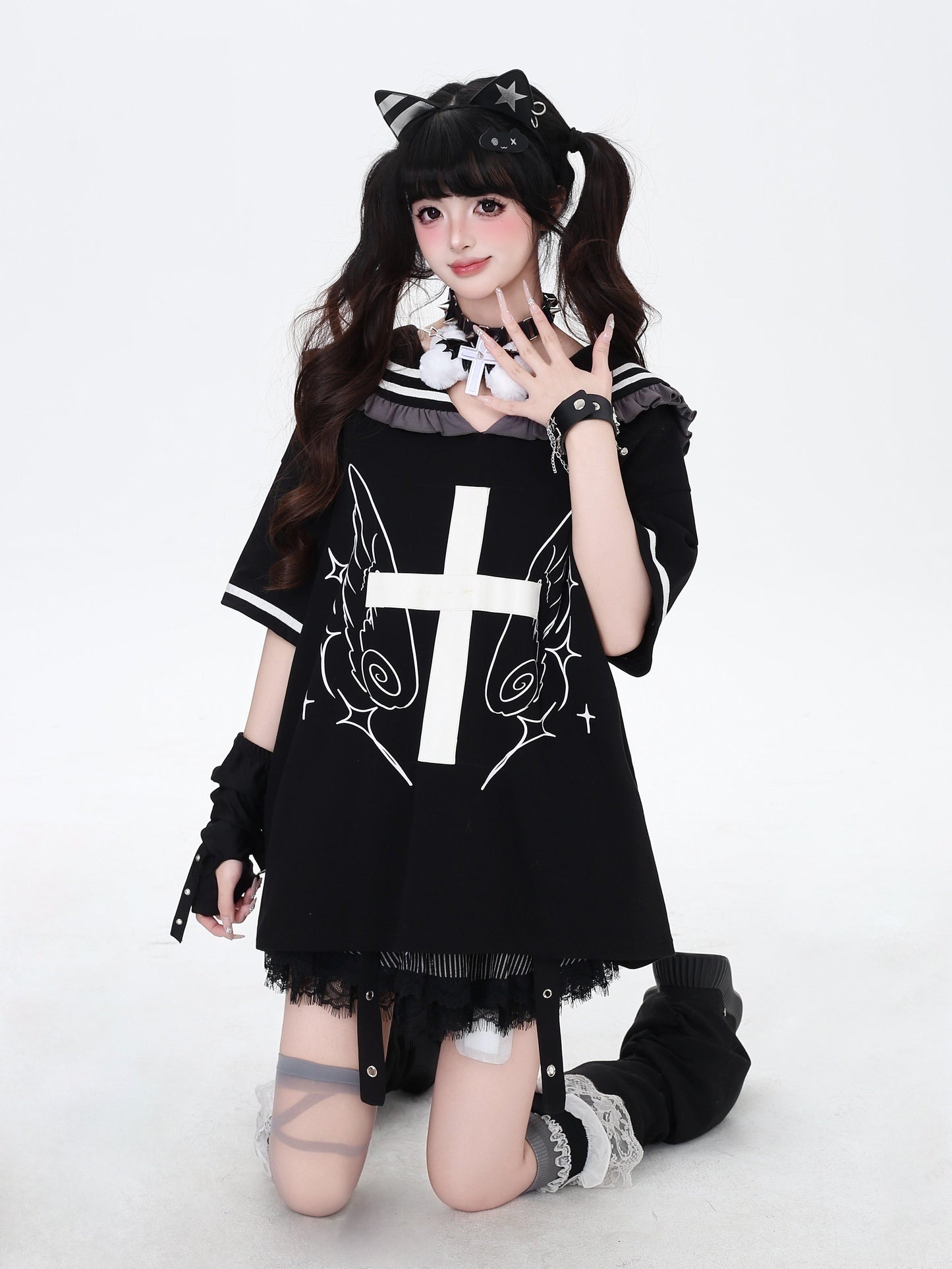 セーラーカラートップス｜地雷ガーリー・袖取り外し