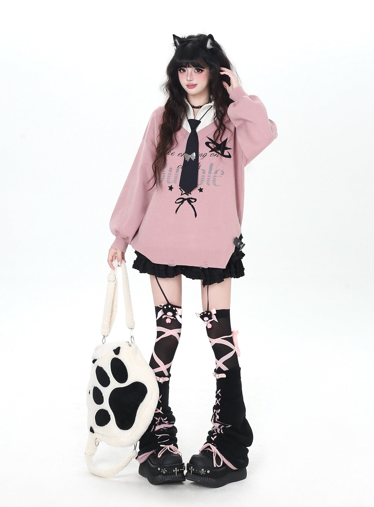 フェイクレイヤード スクール風ルーズニット｜サブカルカジュアル