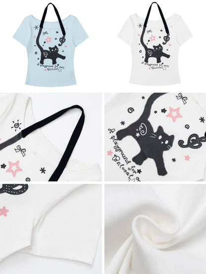 ねこホルターTシャツ