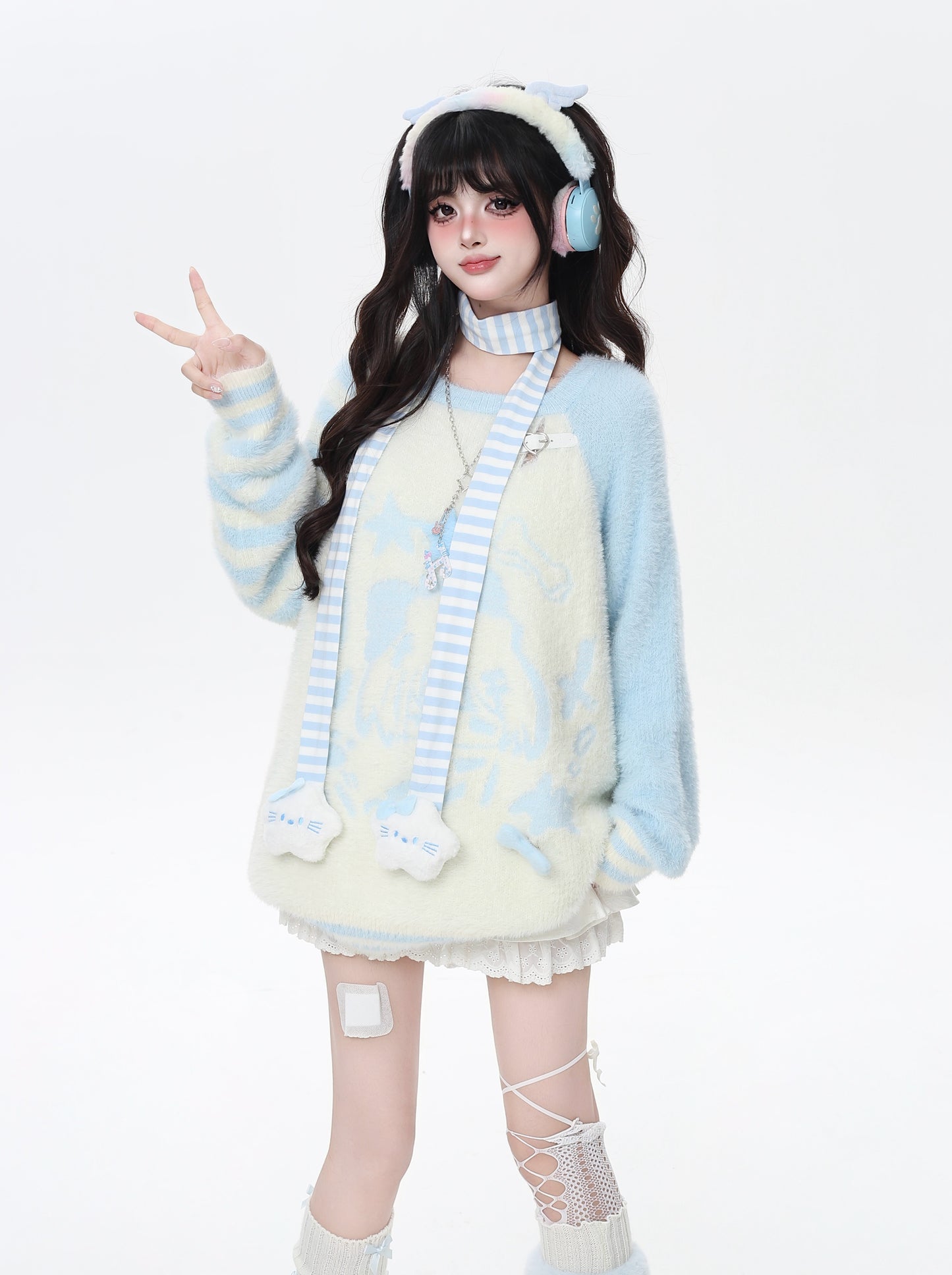 ふんわりストライプニット