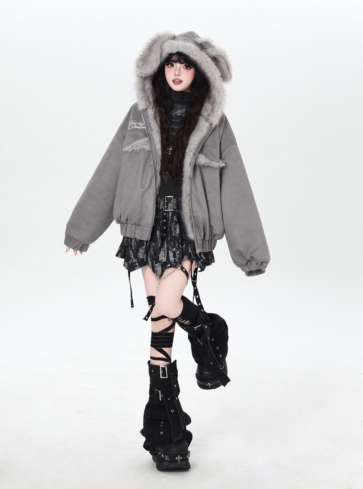 うさ耳 ショート中綿ジャケット