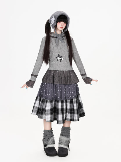 子鹿柄ふわふわダッフルベスト