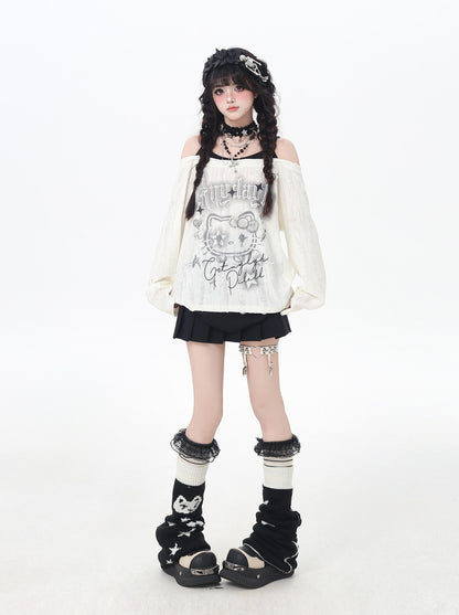 ゴシックkitty×ダメージ レイヤードロンT