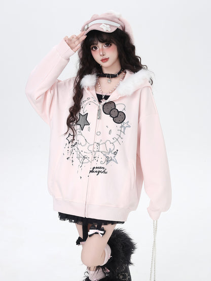 猫モチーフ×甘辛フードコート♡秋冬カジュアル