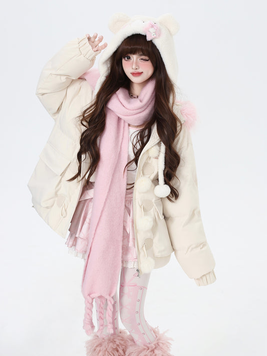 軽やかアカデミック風 厚手ふんわりコットンアウター