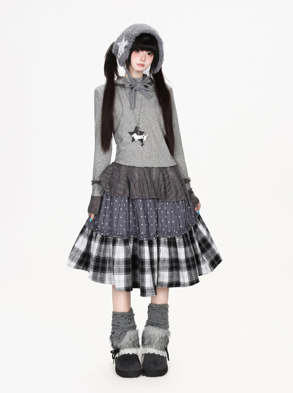 子鹿柄ふわふわダッフルベスト