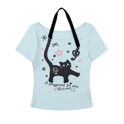 ねこホルターTシャツ