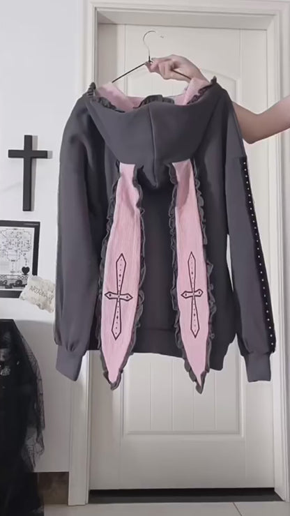 サイドリボン付き3段レースケーキスカート