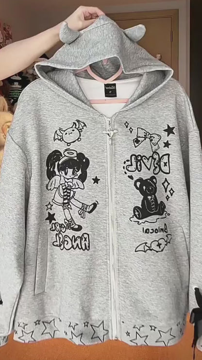 デビルウィング付き ルーズフーディ