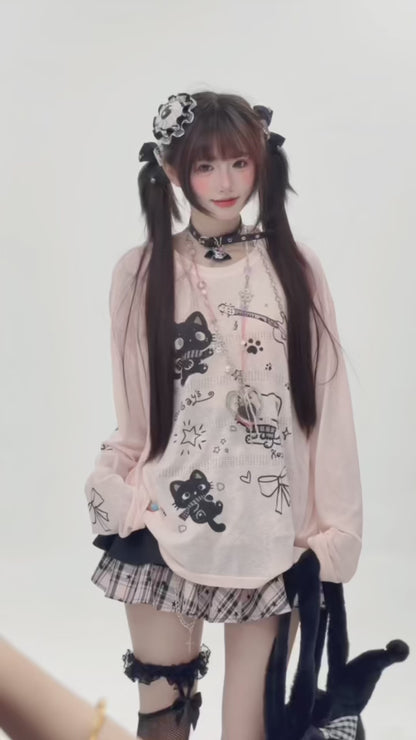 ねこギタープリントロンT