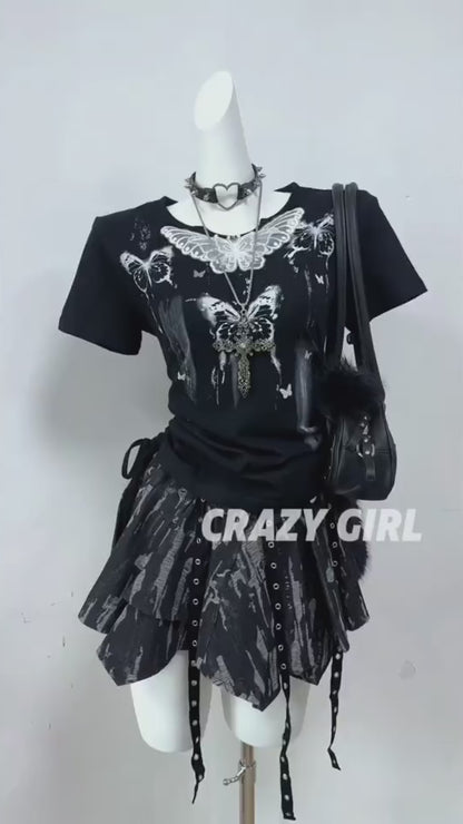 レースパッチ細見えショートT