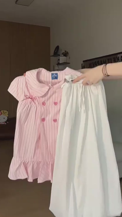 フリルストライプシャツ