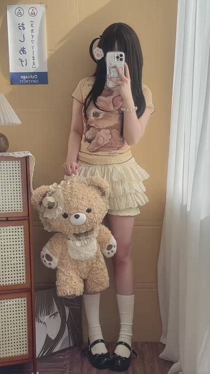 ドットレースうさぎTシャツ